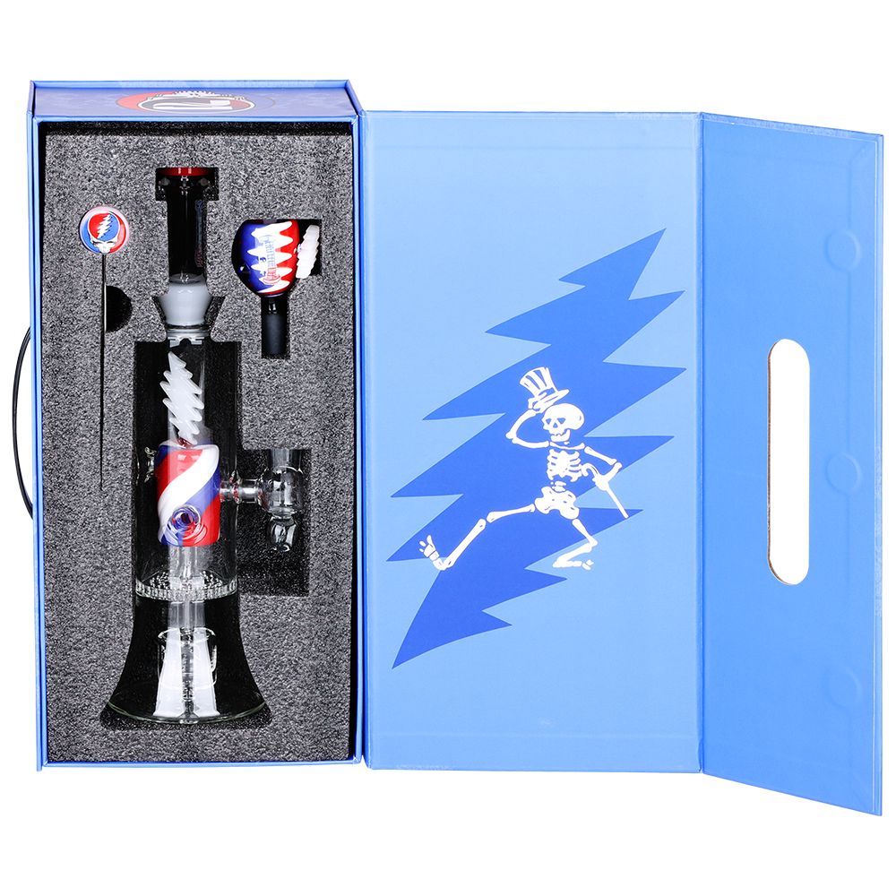 Grateful Dead x Pulsar Lightning Bolt Glass Water Pipe - 11.25" / 14mm F
