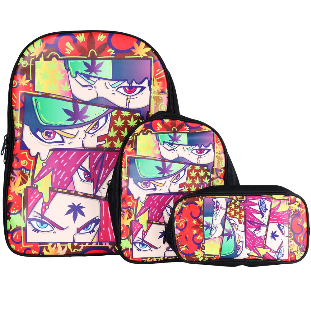 Dabtized Smoker Anime Backpack & Zipper Pouch | 3pc Set
