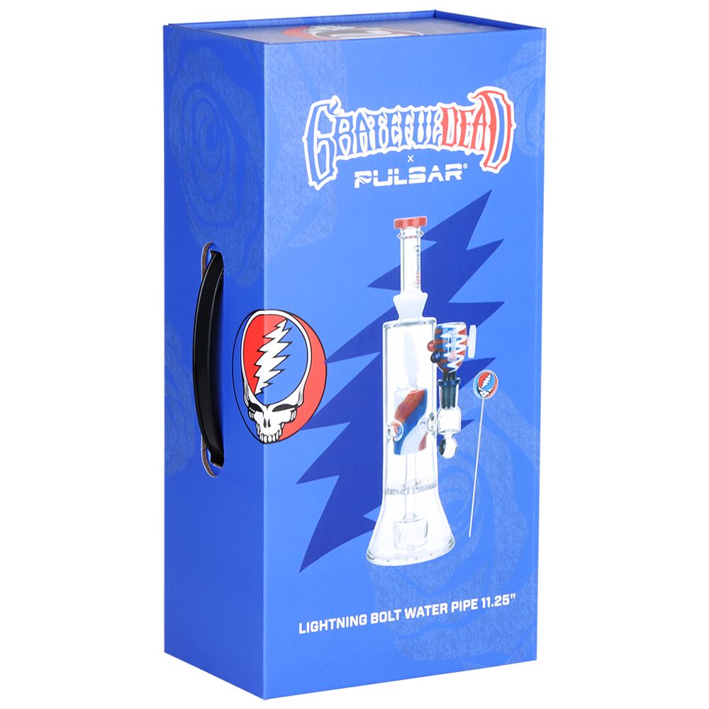 Grateful Dead x Pulsar Lightning Bolt Glass Water Pipe - 11.25" / 14mm F